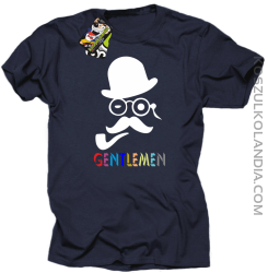 Gentlemen Retro Style - Koszulka męska granatowa 