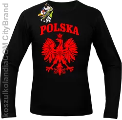 Polska - Longsleeve męski czarny 