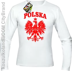 Polska - Longsleeve męski biały 