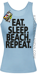 Eat Sleep Beach Repeat - Top damski błękitny