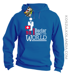 No1 Doctor in the world - Bluza męska z kapturem niebieska 