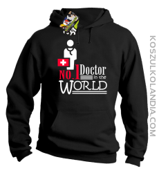 No1 Doctor in the world - Bluza męska z kapturem czarna 