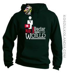 No1 Doctor in the world - Bluza męska z kapturem butelkowa 