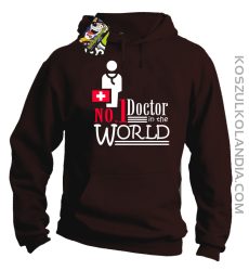 No1 Doctor in the world - Bluza męska z kapturem brąz 