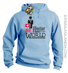 No1 Doctor in the world - Bluza męska z kapturem błękit 