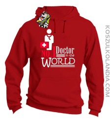 No1 Doctor in the world - Bluza męska z kapturem czerwona 
