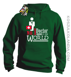 No1 Doctor in the world - Bluza męska z kapturem zielona 