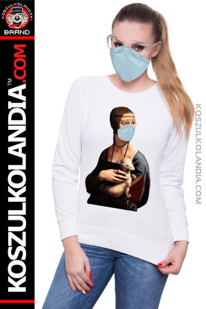 Dama z gronostajem w masce w czasach pandemii koronawirusa- bluza damska STANDARD