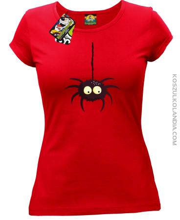 Zwisający Pająk Halloweenowy - koszulka damska 