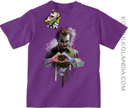 Love Joker Halloweenowy - koszulka dziecięca fioletowa