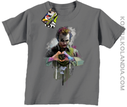 Love Joker Halloweenowy - koszulka dziecięca szara