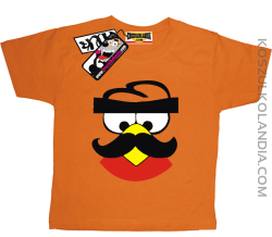Ptak z wąsem - super dziecięca koszulka - pomarańczowy