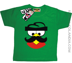 Ptak z wąsem - super dziecięca koszulka - zielony