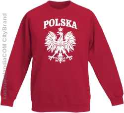 Polska - Bluza dziecięca standard bez kaptura czerwona 