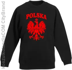 Polska - Bluza dziecięca standard bez kaptura czarna 