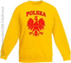 Polska - Bluza dziecięca standard bez kaptura żółta 