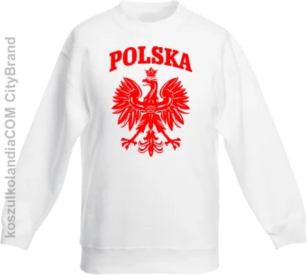 Polska - Bluza dziecięca standard bez kaptura biała