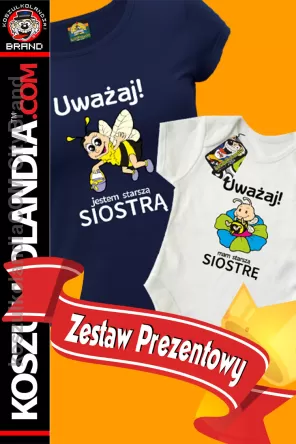 Seria Pszczółki Jestem starszą siostrą + Mam starszą siostrę - ZESTAW Koszulka damska + body dziecięce 2