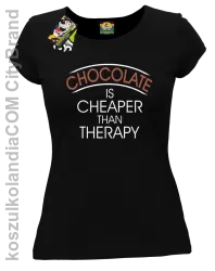 Chocolate is cheaper than therapy - Koszulka damska czarna 