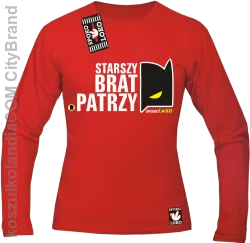 STARSZY BRAT PATRZY - Longsleeve męski czerwony 