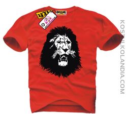 Lion Furious Face Lwia Twarz - Koszulka męska logo lion