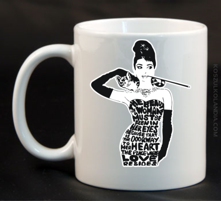 Audrey Hepburn RETRO-ART - Kubek ceramiczny biały 