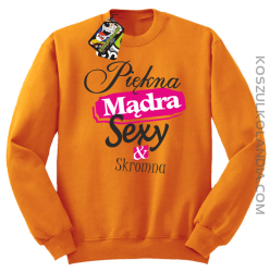 Piękna Mądra Skromna & Sexy - bluza bez kaptura pomarańczowa 