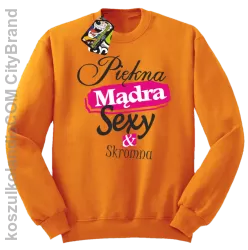 Piękna Mądra Skromna & Sexy - bluza bez kaptura pomarańczowa 