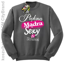 Piękna Mądra Skromna & Sexy - bluza bez kaptura szara 