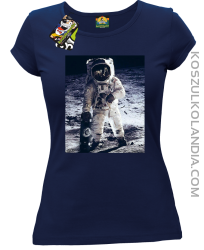 Kosmonauta z deskorolką - Koszulka damska granatowa 