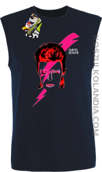 DAVID BOWIE thunder face - Bezrękawnik męski TANK TOP - Granatowy