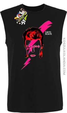 DAVID BOWIE thunder face - Bezrękawnik męski TANK TOP - Czarny