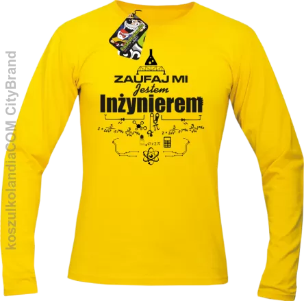 Zaufaj mi jestem inżynierem - Longsleeve męski żółty 