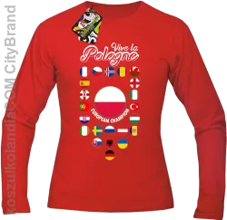 Vive la Pologne- Longsleeve męski czerwony 