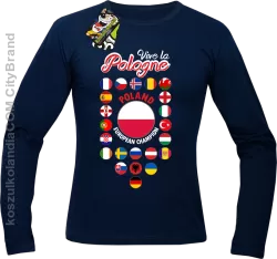 Vive la Pologne- Longsleeve męski granatowy