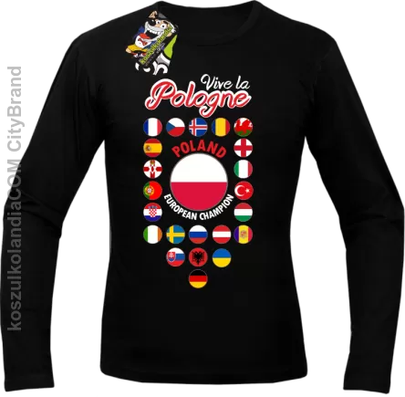 Vive la Pologne- Longsleeve męski czarny 