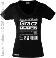 Gracz GAMER - koszulka damska v-neck czarna