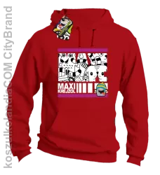 MAXI Krejzol Freaky Cartoon Red Doggy - Bluza męska z kapturem czerwona 