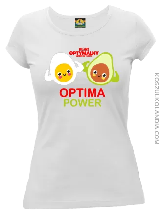 Optima Power Jajko i Avocado - koszulka damska biała