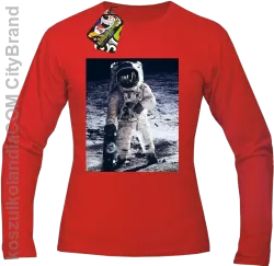 Kosmonauta z deskorolką -  Longsleeve męski czerwony 