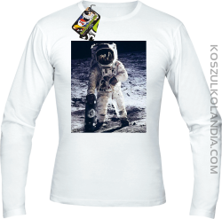 Kosmonauta z deskorolką -  Longsleeve męski biały 