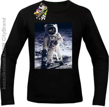 Kosmonauta z deskorolką -  Longsleeve męski czarny 