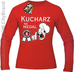 Kucharz na medal-Longsleeve męski czerwony