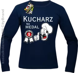 Kucharz na medal-Longsleeve męski granatowy