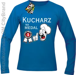 Kucharz na medal-Longsleeve męski niebieski