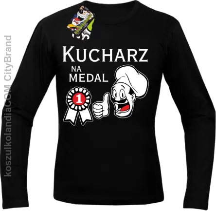 Kucharz na medal-Longsleeve męski czarny