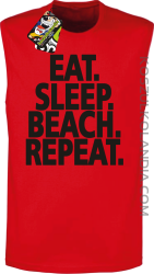 Eat Sleep Beach Repeat - Bezrękawnik męski czerwony 