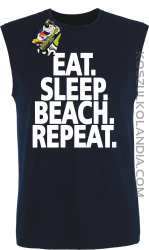 Eat Sleep Beach Repeat - Bezrękawnik męski granatowy