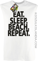 Eat Sleep Beach Repeat - Bezrękawnik męski biały 