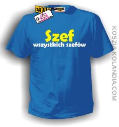 Koszulka męska SZEF WSZYSTKICH SZEFÓW niebieska